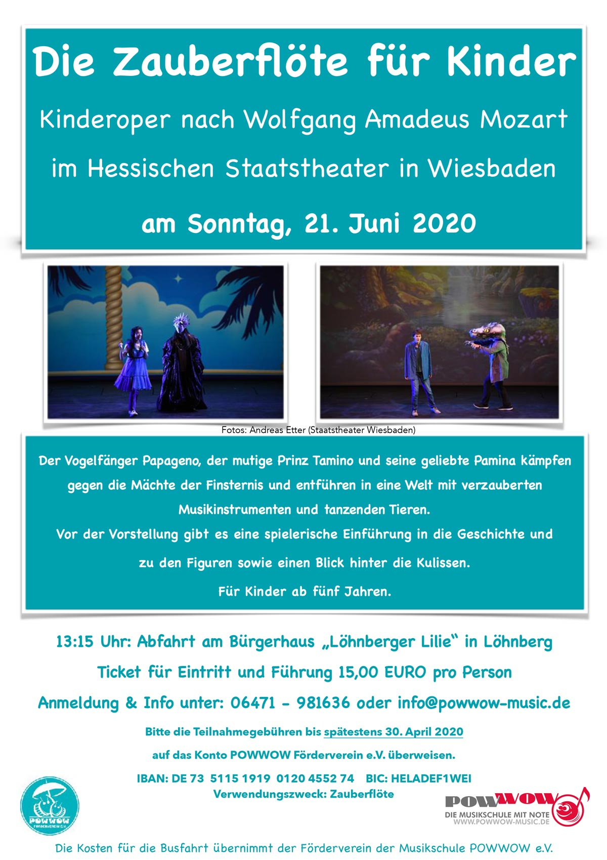 Auf zur Zauberflöte nach Wiesbaden – ein besonderes Musikerlebnis für Kinder ab 5 Jahren! 